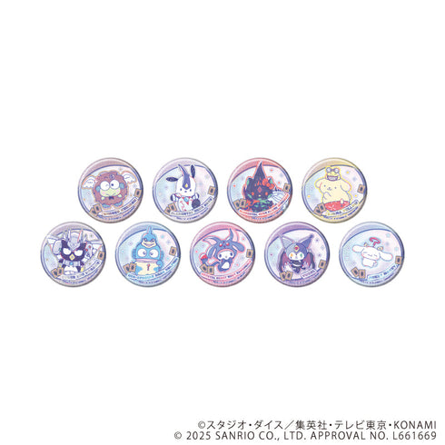 『遊☆戯☆王デュエルモンスターズGX×サンリオキャラクターズ』ホログラム缶バッジ(65mm)01/コンプリートセット(全9種)(コラボイラスト)